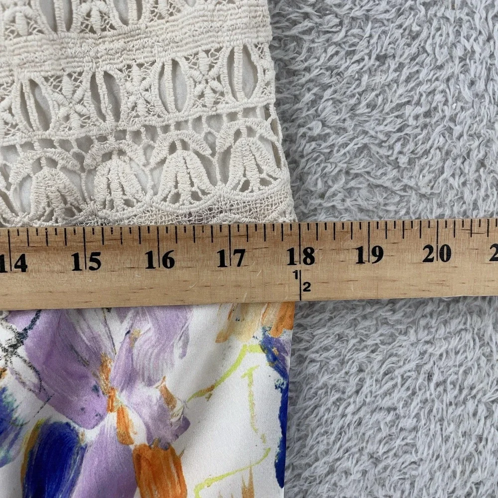 Anthropologie SAMPLE Boho Lace Crochet Floral Skirt Womens S Smocked Waist Lined